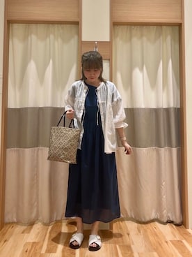「Samansa Mos2 blue（サマンサモスモスブルー）のアイテム（サンダル）」を使った、ym.さん（レディース・160cm）の春コーディネート