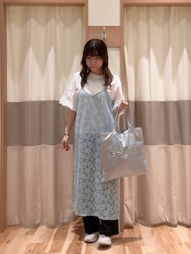 「Samansa Mos2 blue（サマンサモスモスブルー）のアイテム（ワンピース/ドレス）」を使った、ym.さん（レディース・160cm）の春コーディネート