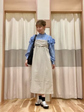 「Samansa Mos2 blue（サマンサモスモスブルー）のアイテム（ローファー）」を使った、ym.さん（レディース・160cm）の秋コーディネート