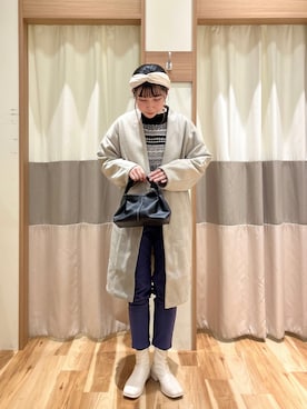「Samansa Mos2 blue（サマンサモスモスブルー）のアイテム（ノーカラーコート）」を使った、ym.さん（レディース・160cm）の秋コーディネート
