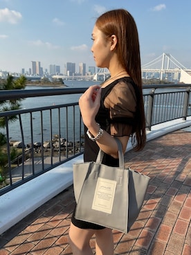 「ミニトート」｜「アイテム（その他）」を使った、LUKAさん（レディース・155cm）の冬コーディネート