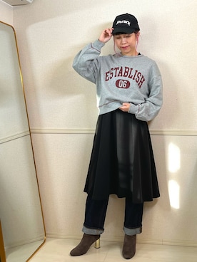 「coca（coca）（コカ）のアイテム（チュニック）」を使った、こねひよさん（レディース・161cm）の秋コーディネート