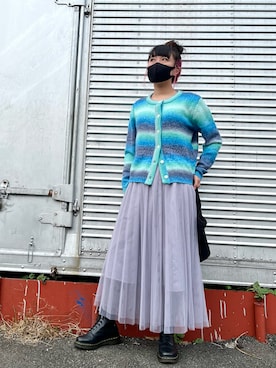 「グラデーションニット」｜「アイテム（その他）」を使った、こねひよさん（レディース・161cm）の秋コーディネート