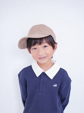 「襟付きトップス」｜「アイテム（キャップ）」を使った、AORIさん（キッズ・110cm）の秋コーディネート