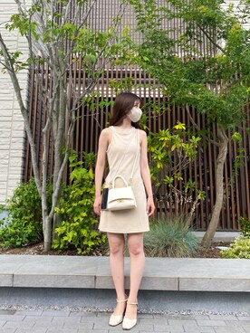「sheinのアイテム（ワンピース/ドレス、ベージュ系）」を使った、みるくさん（レディース・154cm）の秋コーディネート