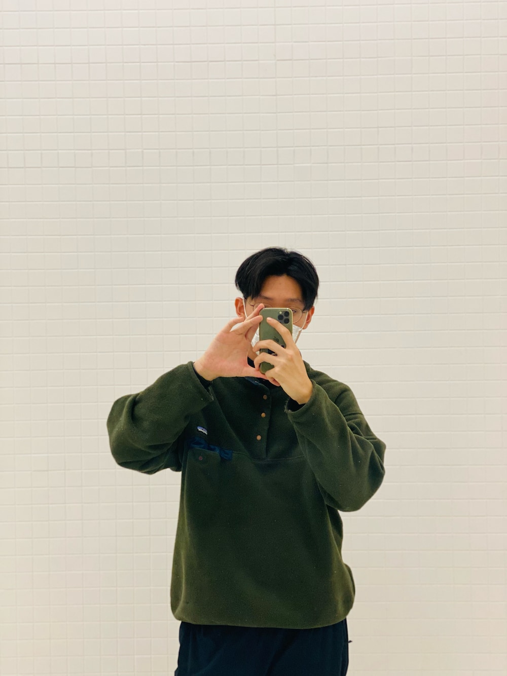 patagoniaのニット/セーター（グリーン系）を使った人気ファッション