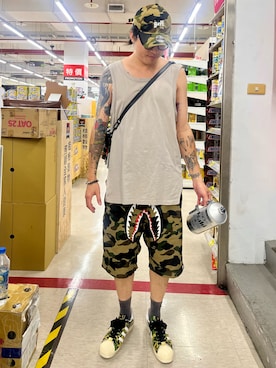 「A BATHING APE（アベイシングエイプ）のアイテム」を使った、Reset🇹🇼さん（メンズ・178cm）の春コーディネート
