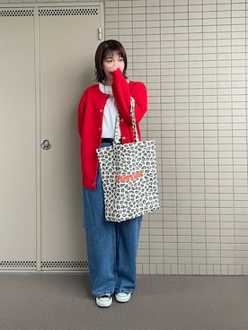 「DISCOAT（ディスコート）のアイテム（トートバッグ、グレー系）」を使った、canata*さん（レディース・161cm）の秋コーディネート