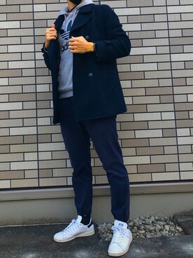Uniqlo ユニクロ のピーコートを使ったメンズ人気ファッションコーディネート Wear
