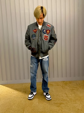 「TOPGUN」｜「アイテム（ジャケット/アウター）」を使った、AOKIさん（メンズ・172cm）の秋コーディネート