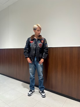 「TOPGUN」｜「アイテム（ジャケット/アウター）」を使った、AOKIさん（メンズ・172cm）の冬コーディネート