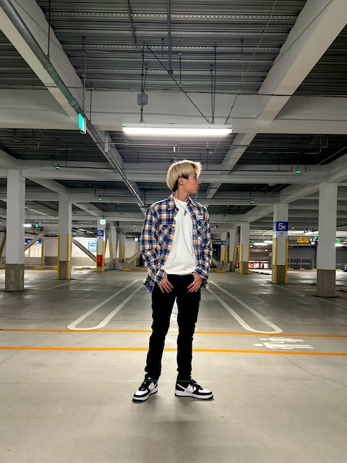 LONGSLEEVE INDIGO CHECK EMBROIDERY SHIRT / ロングスリーブ インディゴ チェック エンブロイデリー シャツ / AVIREX / アヴィレックス