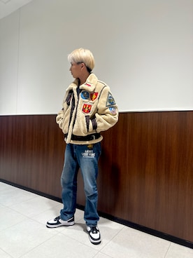 「TOPGUN」｜「アイテム（ブルゾン）」を使った、AOKIさん（メンズ・172cm）の冬コーディネート