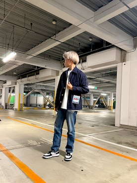 「AVIREX（アヴィレックス）のアイテム（カバーオール）」を使った、AOKIさん（メンズ・172cm）の冬コーディネート