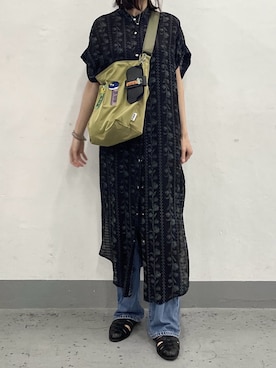 「ear PAPILLONNER（イアパピヨネ）のアイテム」を使った、earnolemonさん（レディース・163cm）の夏コーディネート