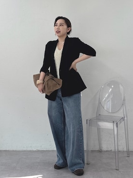「アイテム（トートバッグ）」を使った、mamifujiiさん（レディース・158cm）の夏コーディネート