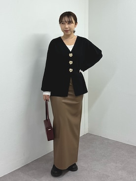 「アイテム（ニット/セーター）」を使った、mamifujiiさん（レディース・158cm）の秋コーディネート