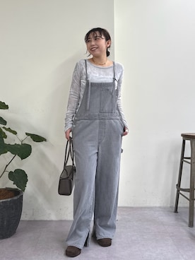 「アイテム（オールインワン・サロペット）」を使った、mamifujiiさん（骨格ストレート・レディース・158cm）の夏コーディネート