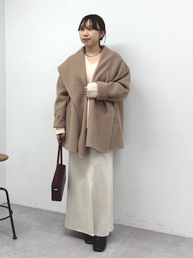 「アイテム（チョーカー）」を使った、mamifujiiさん（レディース・158cm）の冬コーディネート