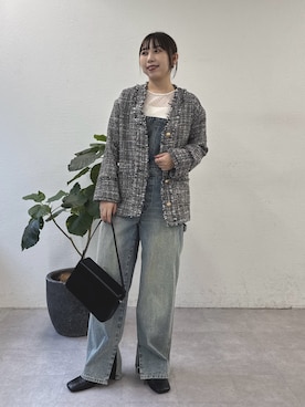 「アイテム（オールインワン・サロペット）」を使った、mamifujiiさん（レディース・158cm）の冬コーディネート