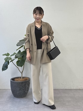 「アイテム（テーラードジャケット）」を使った、mamifujiiさん（レディース・158cm）の冬コーディネート