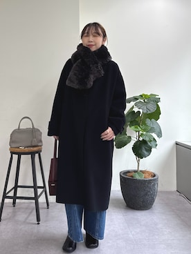 「アイテム（マフラー）」を使った、mamifujiiさん（レディース・158cm）の秋コーディネート