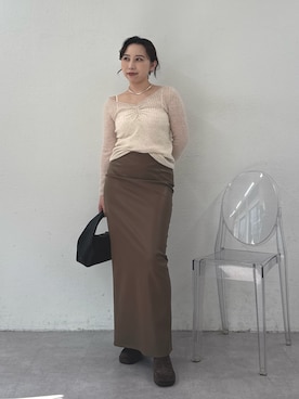 「アイテム（チョーカー）」を使った、mamifujiiさん（レディース・158cm）の秋コーディネート