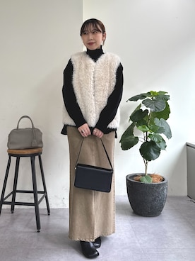 「アイテム（ショルダーバッグ）」を使った、mamifujiiさん（レディース・158cm）の秋コーディネート