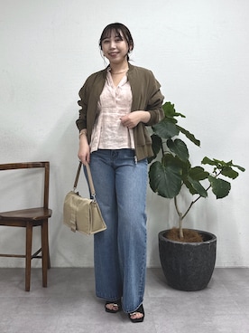 「GALLARDAGALANTE（ガリャルダガランテ）の【2.718】ラウンドチョーカー（ネックレス、ゴールド系）」を使った、mamifujiiさん（レディース・158cm）の春コーディネート