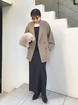 「アイテム（テーラードジャケット）」を使った、mamifujiiさん（レディース・158cm）の冬コーディネート