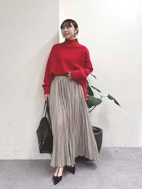 「アイテム（ピアス（両耳用））」を使った、mamifujiiさん（レディース・158cm）の秋コーディネート