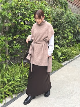 「アイテム（ピアス（両耳用））」を使った、mamifujiiさん（レディース・158cm）の秋コーディネート
