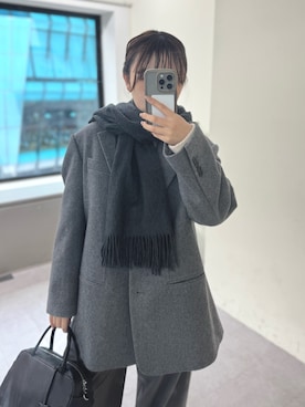 「アイテム（マフラー）」を使った、mamifujiiさん（レディース・158cm）の秋コーディネート