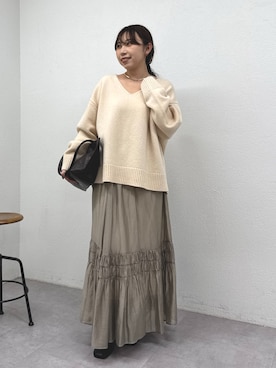 「アイテム（チョーカー）」を使った、mamifujiiさん（レディース・158cm）の冬コーディネート