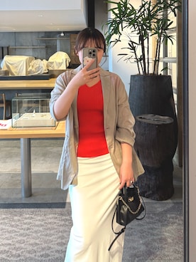 「GALLARDAGALANTE（ガリャルダガランテ）のシアージャケット（テーラードジャケット、ベージュ系）」を使った、mamifujiiさん（レディース・158cm）の春コーディネート