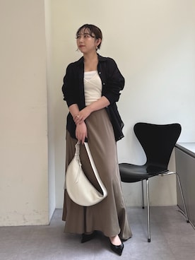 「アイテム（ボディバッグ/ウエストポーチ）」を使った、mamifujiiさん（レディース・158cm）の夏コーディネート