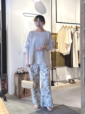 「GALLARDAGALANTE（ガリャルダガランテ）の【Lemme.×2.718】ジェムストーンネックレス（ネックレス、イエロー系）」を使った、mamifujiiさん（レディース・158cm）の春コーディネート