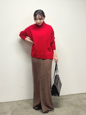 「GALLARDAGALANTE（ガリャルダガランテ）の【2.718】フラップオブロングバッグ（トートバッグ）」を使った、mamifujiiさん（レディース・158cm）の秋コーディネート