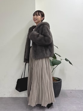 「GALLARDAGALANTE（ガリャルダガランテ）の【2.718】フラップオブロングバッグ（トートバッグ）」を使った、mamifujiiさん（レディース・158cm）の秋コーディネート