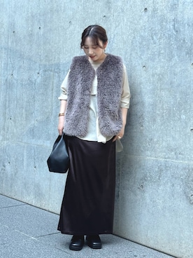 「秋服」｜「アイテム（ベスト）」を使った、mamifujiiさん（レディース・158cm）の秋コーディネート