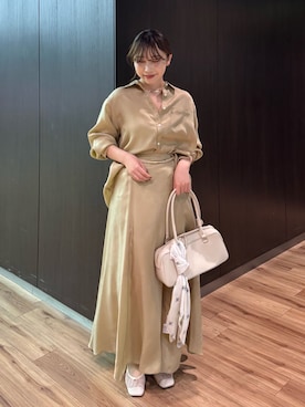 「アイテム（バンダナ/スカーフ）」を使った、mamifujiiさん（レディース・158cm）の冬コーディネート