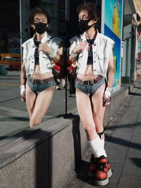 「アイテム（ベスト）」を使った、かなけんさん（メンズ・170cm）の冬コーディネート