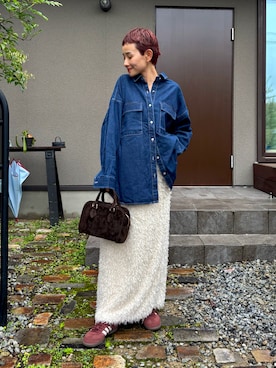 「アイテム（スカート）」を使った、mikkoさん（レディース・161cm）の秋コーディネート
