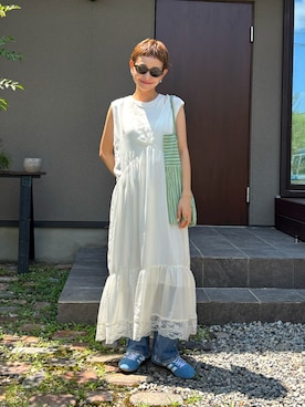 「アイテム（トートバッグ）」を使った、mikkoさん（レディース・161cm・30代）の夏コーディネート