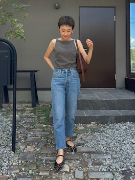 「Levi's（リーバイス）のアイテム（パンツ）」を使った、mikkoさん（レディース・161cm）の夏コーディネート