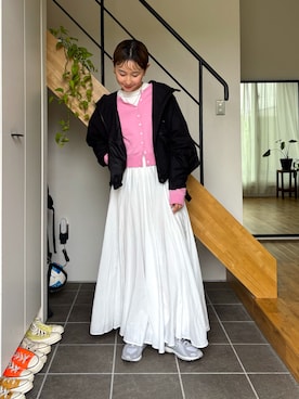 「アイテム（イヤリング）」を使った、mikkoさん（レディース・161cm）の春コーディネート