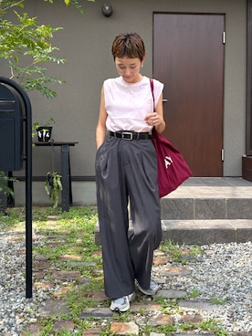 「アイテム（イヤリング）」を使った、mikkoさん（レディース・161cm）の秋コーディネート
