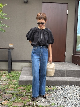 「アイテム（デニムパンツ）」を使った、mikkoさん（レディース・161cm・30代）の秋コーディネート