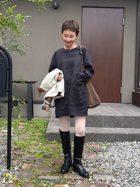 「アイテム（ワンピース/ドレス）」を使った、mikkoさん（レディース・161cm・30代）の秋コーディネート