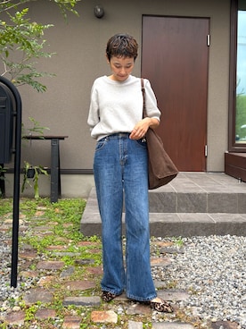 「アイテム（ニット/セーター）」を使った、mikkoさん（レディース・161cm）の秋コーディネート